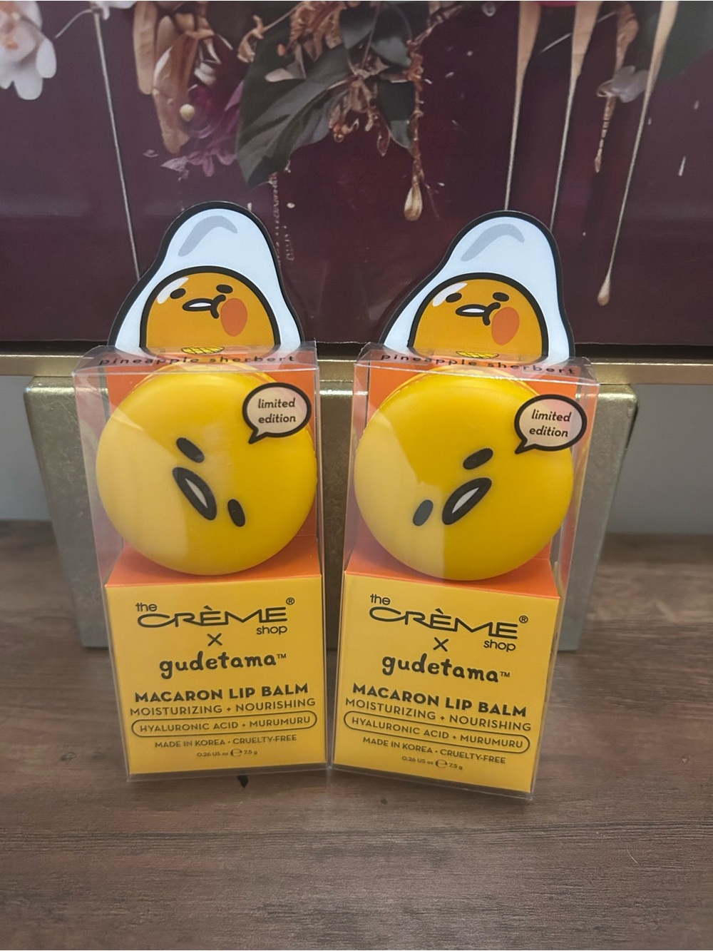 The Crème Shop x Gudetama Macaron Lip Balm - (2) Pineapple Sherbert